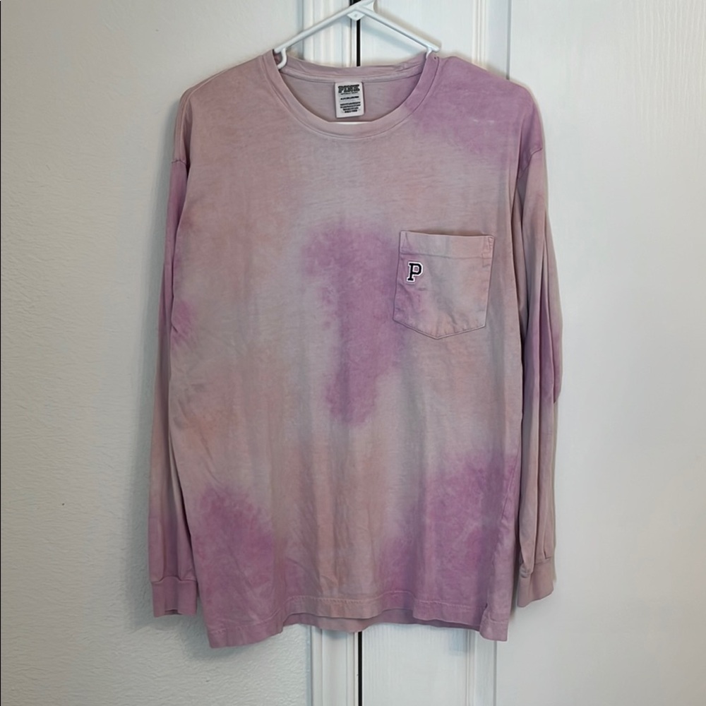 PINK Victoria's Secret Lavender Tie-Dye Tee